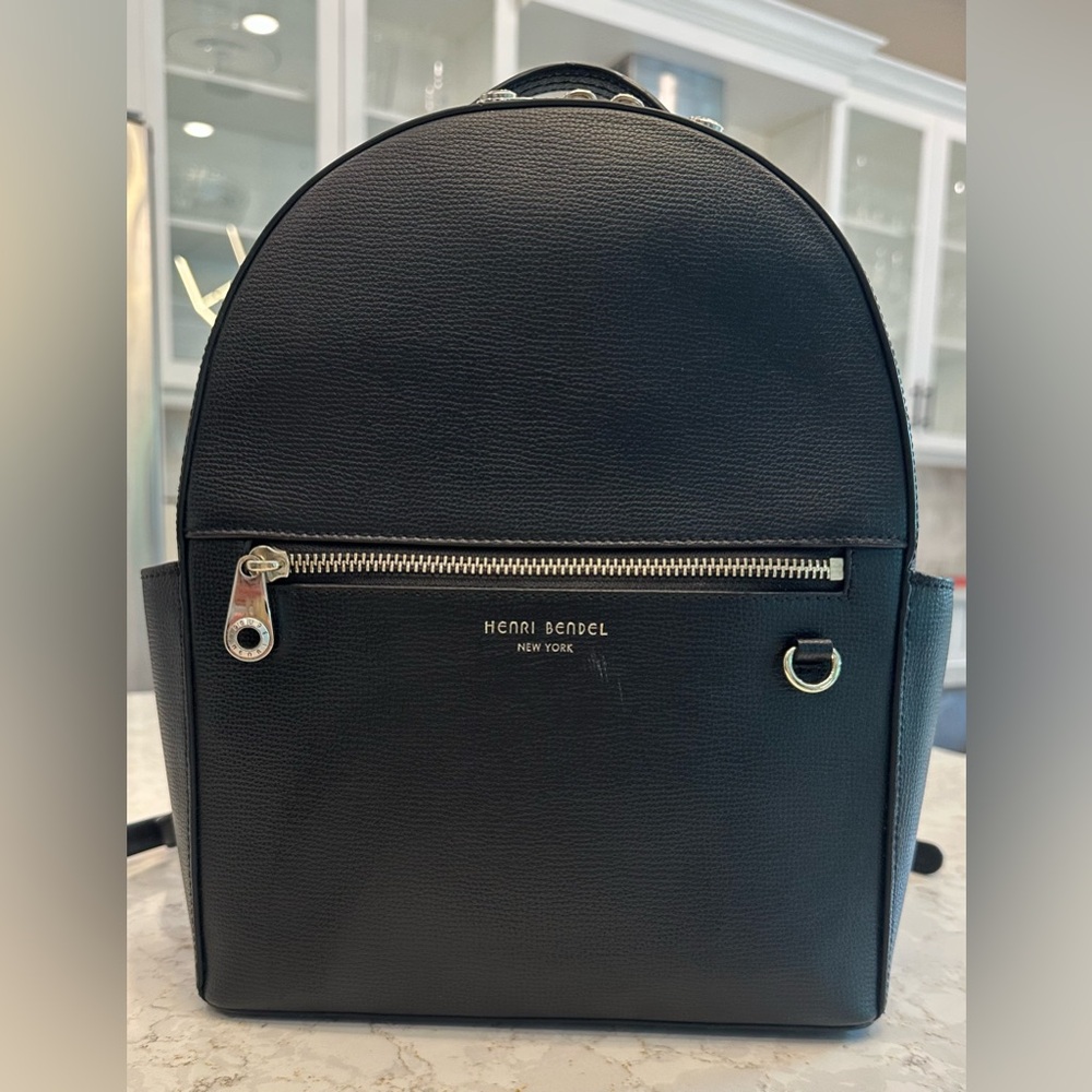 Henri Bendel Black Leather Backpack